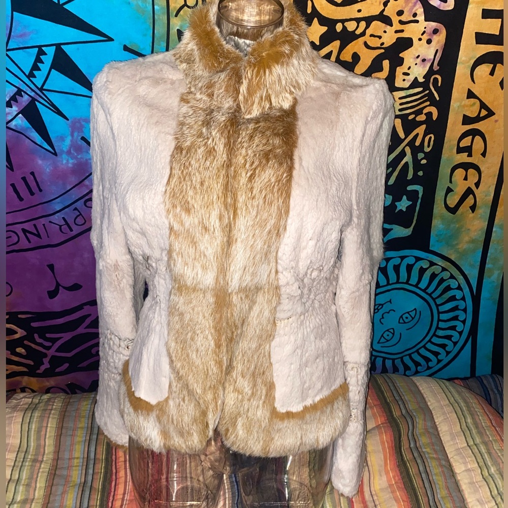 100% rabbit fur coat